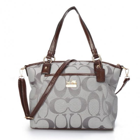 Coach Logo Monogram Medium Grey Totes BKA